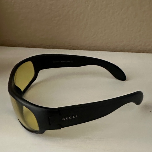 Vintage Gucci Black Sunglasses with Yellow Lenses - Picture 2 of 5